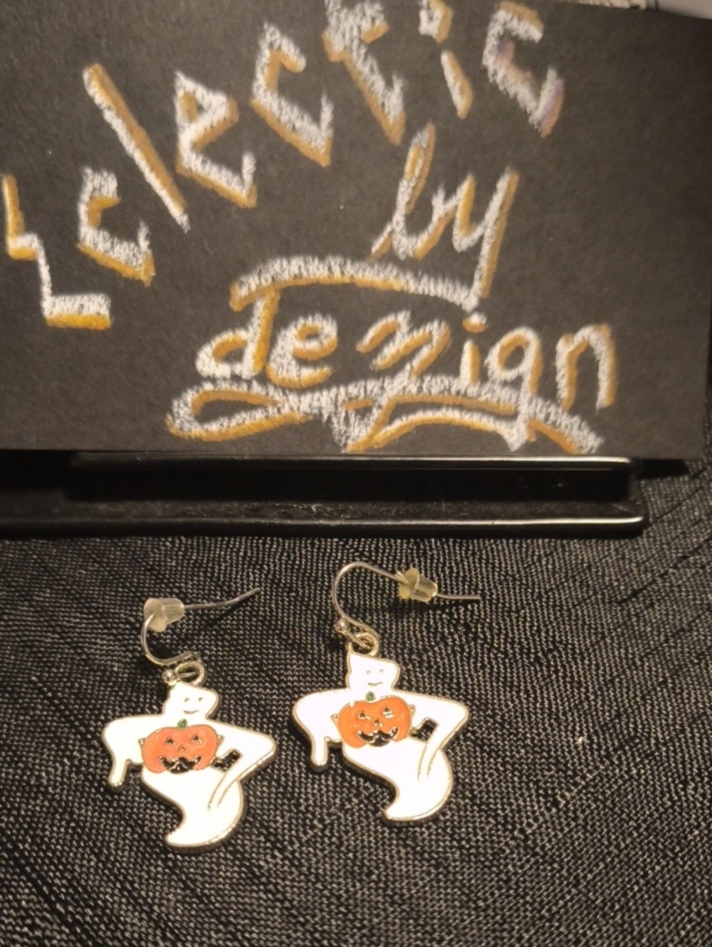 NWT - Halloween 365 Cute Ghost & Pumpkin Enamel Drop Earrings Boutique